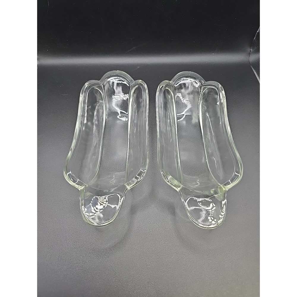 Vintage Indiana Glass Banana Split Boats 9x4 inch Ice Cream Sundae Set of 2